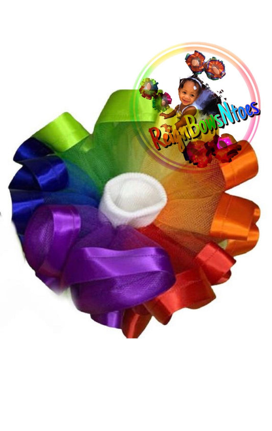 Rainbow socks Rainbow ribbon and tulle - ReignBowsNtoes