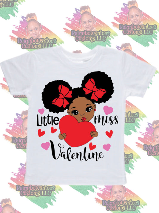 Little miss valentines tshirt - ReignBowsNtoes