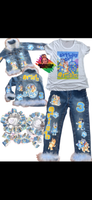 Bluey outfit- Bluey birthday outfit- Bluey denim set