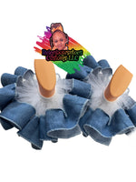 Denim tutusocks Denim ruffle socks