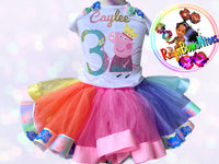 custom ribbon trim tutu set - ReignBowsNtoes