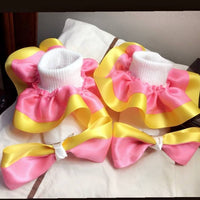 double color ruffle socks - ReignBowsNtoes