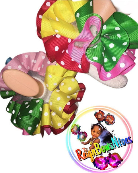 Luxury tutu socks, multicolor polka dot tutusocks - ReignBowsNtoes