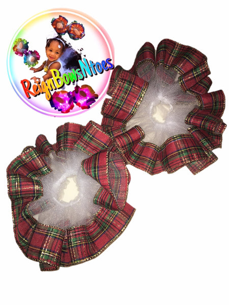 plaid christmas tutu socks, socks for christmas - ReignBowsNtoes