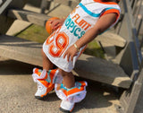 Flint tropics Turquoise and orange tutu socks - ReignBowsNtoes