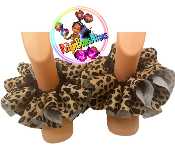 Leopard print Tutu socks - ReignBowsNtoes