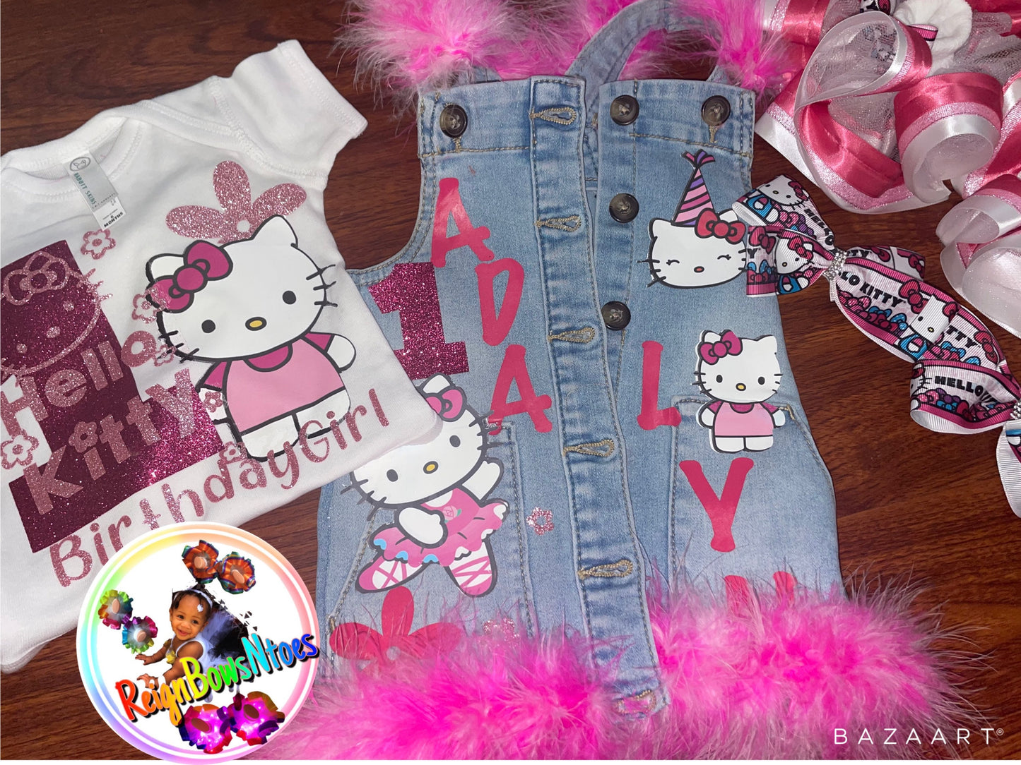 Hello kitty themed denim dress set - ReignBowsNtoes
