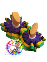 Mardi Gras themed tutu socks | Marci Gras tutuanklets|Mardi Gras themed socks|mardi gras ruffle socks - ReignBowsNtoes