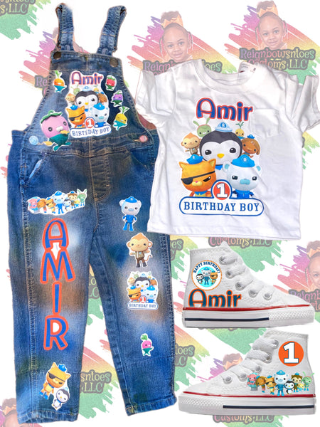 ReignBowsNtoes Bluey Outfit- Bluey Birthday Outfit- Bluey Denim Set 5T