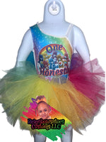 Carebears  swimsuit _ carebears tutu One piece attachable tutu swim suit