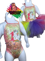 One piece attachable tutu swim suit - ReignBowsNtoes